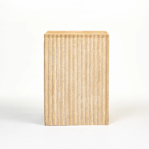 Modern Solid Wood Nightstand Minimalist Design Bedroom Furniture With Full Marble Design For Home Hotels Furniture - Product Image 3