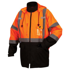 Gilet de course réfléchissant style américain pour l'hiver, avec motif lettres, pour la sécurité routière et les travaux de construction, pour hommes - Product Image 1