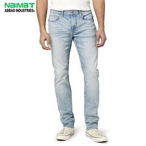 Chaqueta de Mezclilla Azul Claro para Hombre, Corte Ajustado, Elástica, Pantalones Casuales de Algodón de Alta Calidad, Ropa de Moda para Uso Diario, Prendas Inferiores Elegantes para Invierno - Product Image 1