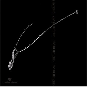 Collier pendentif goutte en diamant de laboratoire taille brillante au design tendance, poids total 18,75 carats, idéal pour mariage et anniversaire - Product Image 2