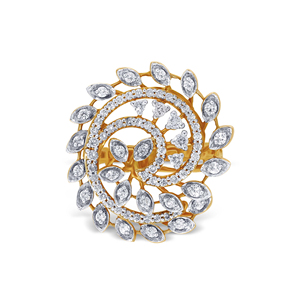 Anillo de Diamantes Whirlwind Brilliance, Anillo Tiara de la Emperatriz Celestial, Lujosa Banda Dorada que Envuelve una Deslumbrante Corona de Diamantes en la Eternidad - Product Image 3