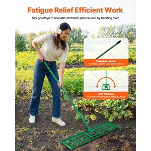 Rastrello da Giardino in Acciaio Resistente da 78 Pollici, Livellatore per Prato 48x10 Pollici con Manico Esteso per Livellamento del Prato e Lavori in Giardino - Product Image 6