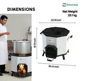 Greenway Yula <b>Stove</b> - Improved Commercial Biomass <b>Stove</b> | Smoke Less Commercial <b>Stove</b> with attached Blower Fan - Product Image 4