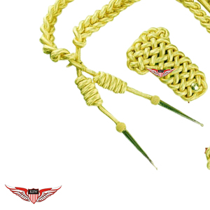 Aiguillette avec épaulettes en Mylar doré, cordons d'épaule dorés, aiguillette torsadée, aiguillette avec pointe métallique - Product Image 2