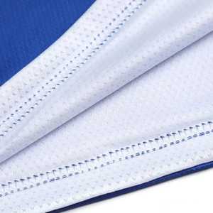 Conjunto de Uniforme de Baloncesto Sublimado Personalizado para Hombre y Mujer, Azul, Naranja, Blanco, Patrón Geométrico, Camiseta sin Mangas, Conjunto de Pantalones Cortos - Product Image 5