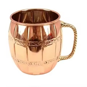 Mug en cuivre poli brillant, finition martelée, modèle 2026, très demandé - Product Image 4
