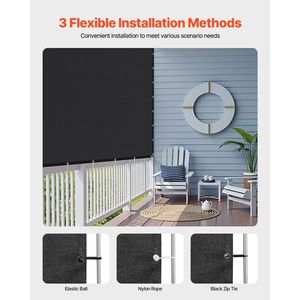 Voile d'ombrage 90% anti-UV 8 x 12 pieds pour pergola avec œillets en acier inoxydable 140 GSM – Voiles et filets d'ombrage pour l'intimité - Product Image 5