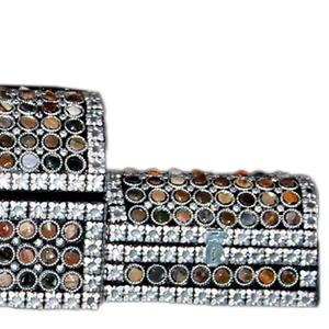 Luxury Multi Color Stone Studded <b>Storage</b> <b>Trunk</b> Set Decorative Jewelry Organizer Box Set of 3 for Home Decor - Product Image 1