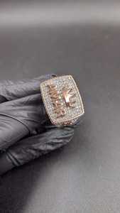 Anillo de Plata de Ley 925 con Diamantes de Moissanita VVS, Diseño de Corona de Rey, Personalizado, Chapado en Rodio, Estilo Hip Hop - Product Image 2