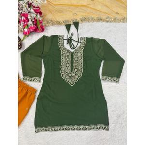 Elegant Party Wear Sharara Plazzo Set with Designer <b>Top</b> and Dupatta Latest Ethnic Outfit for Women Wedding and <b>Festive</b> Wear - Product Image 4