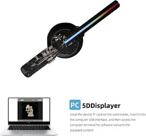 มิสยู 3DHologramFan,พัดลมฉายภาพ 3 มิติ ขนาด 16 ซม. รองรับ WiFi และบลูทูธ สำหรับแสดงโฆษณา รุ่นอัปเกรด ขนาด 6.3 นิ้ว ความละเอียดสูง และไฟ LED HD - Product Image 2