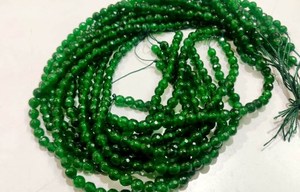 Perles rondes facettées en jade vert naturel, taille 6 mm, brin de 14 pouces de long - Product Image 4