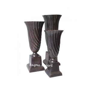 Maceta de Flores de Aluminio con Acabado Plateado y Marrón Personalizada, Florero Decorativo de Metal para Decoración del Hogar y Restaurantes - Product Image 3