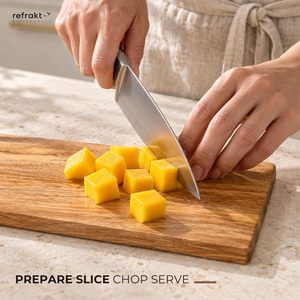 <b>Wooden</b> Rectangle Chopping Board With Handle Kitchen Cutting Block Single <b>Piece</b> - Product Image 3
