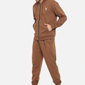 Nouvel ensemble de survêtement sportif Spawrts en coton éponge marron, respirant et élégant, modèle Combaxx, vente chaude - Product Image 5