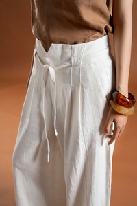 The31 High Quality Women's <b>Pants</b> Minimalistic Design Casual Solid Natural Regular Fit Premium <b>Linen</b> Cotton Maxi Length 11PCAW014 - Product Image 6