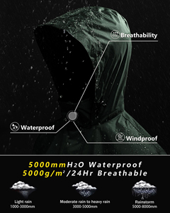 Veste de pluie légère pour homme, fabriquée en usine, coupe-vent, pliable, imperméable, pour l'extérieur, vêtements de pluie pour homme - Product Image 5
