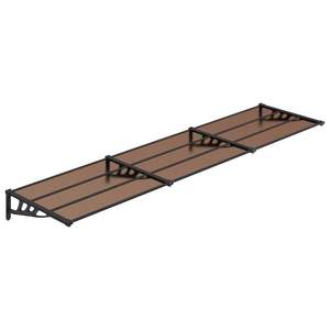 Toldo de policarbonato negro duradero de 141.1 x 35.4 pulgadas para gazebo y pérgola - Product Image 2