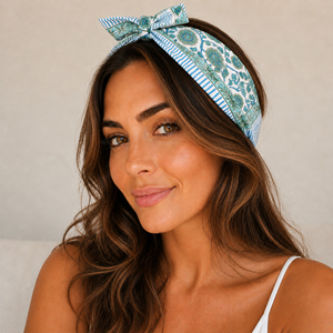 Retro Style Indigo Blue Mulmul Fashion Cotton Bandana Breathable Lightweight Scarf Summer Square Scarf Soft <b>Head</b> <b>Wrap</b> - Product Image 1