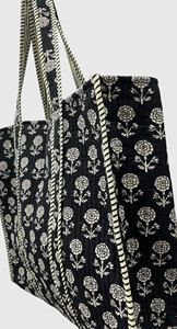 Sac fourre-tout en coton brodé floral, style bohème, ouvert en dessus, sac de shopping pour femmes, utilisable toute l'année - Product Image 5