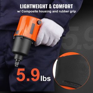 Llave de impacto neumática ligera de 1/2 pulgada, 880 lb-pie de par para desatornillar tuercas, 7500 RPM, pistola de aire para desatornillar tuercas de automóviles - Product Image 3