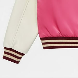 Veste universitaire en satin pour homme, nouvelle arrivée, vente en gros, broderie chenille personnalisée, manches en cuir, veste universitaire de baseball pour l'hiver - Product Image 5