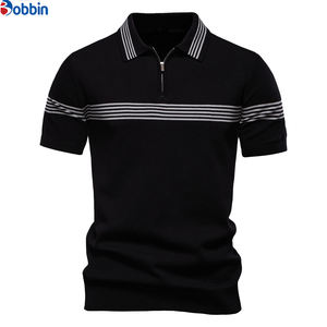 Nueva Llegada, Camisas Polo a Rayas de Moda para Hombre, Camisa Polo Transpirable de Verano con Cuello Solapa, Manga Corta, Logotipo Personalizado - Product Image 1