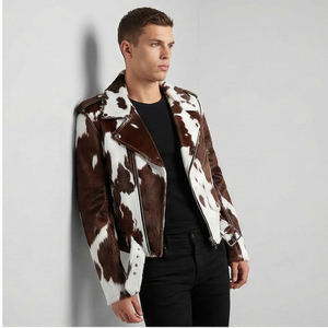 Pantalon authentique pour homme en cuir de vache véritable avec poils, élégant, imperméable et coupe-vent, idéal pour l'automne et l'hiver, prix abordable, OEM - Product Image 2