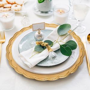 Assiette de présentation dorée haut de gamme – Vaisselle élégante pour mariages, événements et décoration de restaurants - Product Image 3