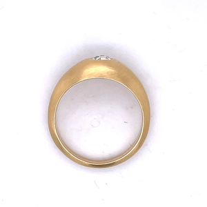 Bague dôme minimaliste et audacieuse en or massif 18 carats avec diamant de laboratoire, style bohème victorien, bande épaisse conique, solitaire affirmé - Product Image 2