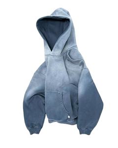 Wholesale Custom 100% Cotton Fleece Sweatshirt for <b>Men</b> Drop Shoulder <b>Hoodie</b> with Embroidered Puff Print Solid Winter Casual Wear - Product Image 4