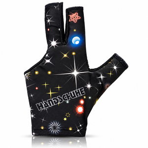 Gant de billard sans doigts à imprimé étoiles, prix d'usine en gros, ambidextre, unisexe, fermeture auto-agrippante, extensible, toutes saisons - Product Image 1