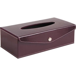 Minimalist Square PU Leather Tissue Box Cover Decorative Facial Tissue Holder Modern Tissue Dispenser for Home Office Hotel <b>Bath</b> - Product Image 3