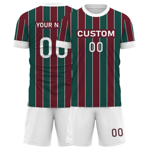 Tenues de football personnalisées de haute qualité pour hommes avec logo OEM/ODM, kits d'équipe à séchage rapide avec impression numérique, vert rétro pour hommes - Product Image 1