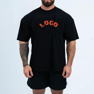 Fashion High Elastic Polyester <b>Muscle</b> <b>Fit</b> Men's Fitness Gym <b>T</b>-<b>Shirt</b> Summer Quick Dry Plain Custom Sports Men's <b>T</b>-<b>shirts</b> - Product Image 1