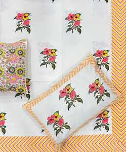 Jaipuri Pure Cotton Bedsheet with Boho Hand Block Motif Print Soft <b>Bed</b> Cover <b>for</b> Home Decor Available King <b>Double</b> - Product Image 3