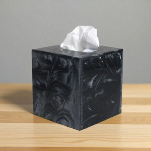 Folk Art Style Handmade Marble Pattern Washable Resin Tissue Boxes - Product Image 2