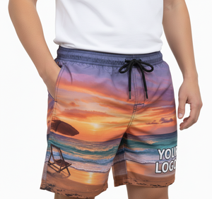 Shorts de Playa para Hombre y Mujer, con Logotipo Personalizado, Transpirables, de Secado Rápido, de Poliéster/Algodón, Sublimación Completa - Product Image 4