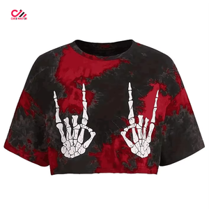 Customized Printing Body Fit Crop <b>Tops</b> for Women's Summer Daily Wear Premium Quality Short Sleeves Printed <b>Cropped</b> Tee Shirt - Product Image 1