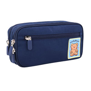 Estuche de Lápices SENDA Azul de Nailon con Cierre de Cremallera, Tamaño A5, Personalizable, con Diseño para Uso Escolar u Oficina - Product Image 1