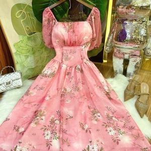 Elegante Vestido Largo de Seda para Mujer, Modelo 2026, Manga Corta, Estilo Informal, Natural, Formal, para Diversas Ocasiones - Product Image 3