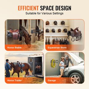 Lot de 2 supports muraux robustes en acier pour selles, 23,8 x 12,6 x 10,2 po, style western, pour écurie de chevaux - Product Image 1