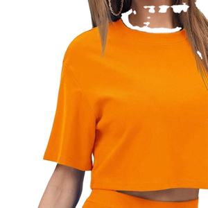 Conjunto de Dos Piezas Casual de Primavera para Mujer, Top Corto Estilo Biker con Estampado, Spandex/Poliéster, Fitness 2026 - Product Image 2