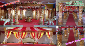 Mandas de mariage drapés à fleurs, tentures japonaises, avec des motifs de fleurs - Product Image 3