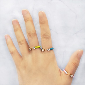 Hot Bán Neon Men Mở Điều Chỉnh Vòng Phụ Nữ Tươi Huỳnh Quang Zircon Vòng Đồ Trang Sức Thời Trang Màu Sắc Mới Cổ Điển Kẽm Hợp Kim Fob - Product Image 3