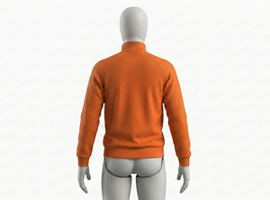 Men's Orange Knitted <b>Zip</b>-<b>Up</b> Racer <b>Jacket</b> Stand Collar Breathable Eco-Friendly Quick Dry Casual Autumn Wear Regular Fit Moto - Product Image 2