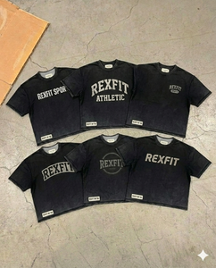 Wholesale <b>Acid</b> Wash Screen Printing T Shirts 100% Cotton Oversized Heavyweight 240 GSM Streetwear <b>Drop</b> Shoulder T Shirts - Product Image 3