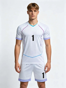 Conjunto de Camiseta de Fútbol para Hombre con Número 1, Cuello en V, Manga Corta, Transpirable, Uniforme de Poliéster para Adultos, Todas las Temporadas - Product Image 4