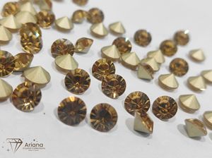 Pierres Chaton en Cristal Topaze Fumée Jonquil LCT pour la Fabrication de Bijoux, Strass en Verre Facetté de Qualité Supérieure, Pierres Précieuses en Vrac - Product Image 3