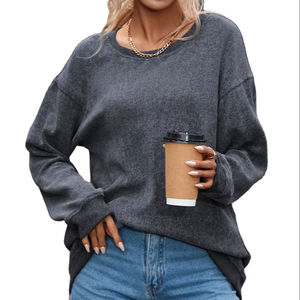 Sudadera de cuello alto de algodón suave con logotipo personalizado para mujer, estilo oversize, de felpa, bordada, estilo urbano, ¡gran oferta! - Product Image 1